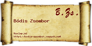Bódis Zsombor névjegykártya